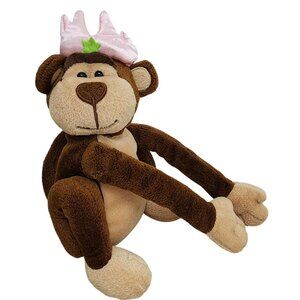 Y2K GMA Access 2002 Princess Monkey Plush Stuffed Animal Long Arms Sitting Crown